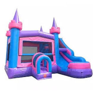 Pink Bounce House Slide Combo