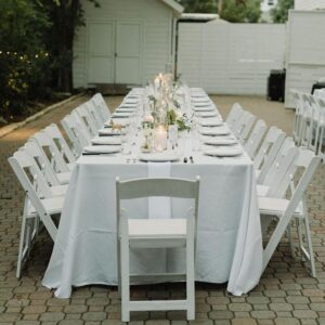 White tables with chair