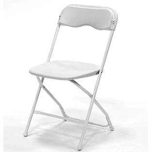 White plastic folding chair