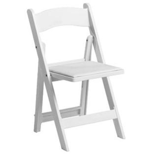 White padded garden chair